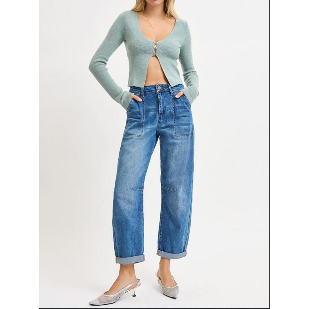 High Rise Blue Jeans